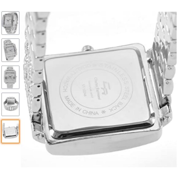 EXCLUSIVECB LUXURY SILVER TONED DETAILED BLING UNISEX WATCH - Picture 5 of 5